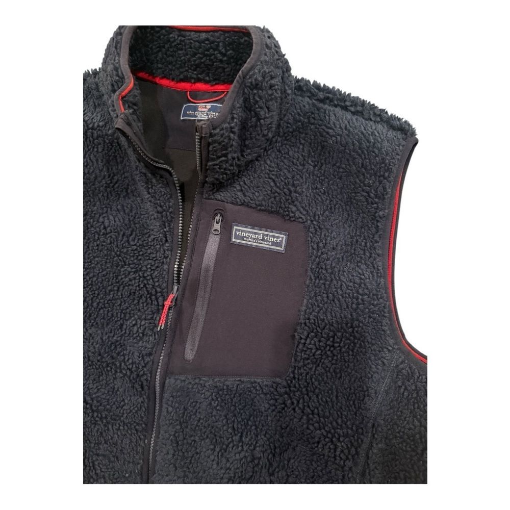 Vineyard Vines Sherpa Fleece Vest Navy Blue Mens XL - Picture 10 of 10